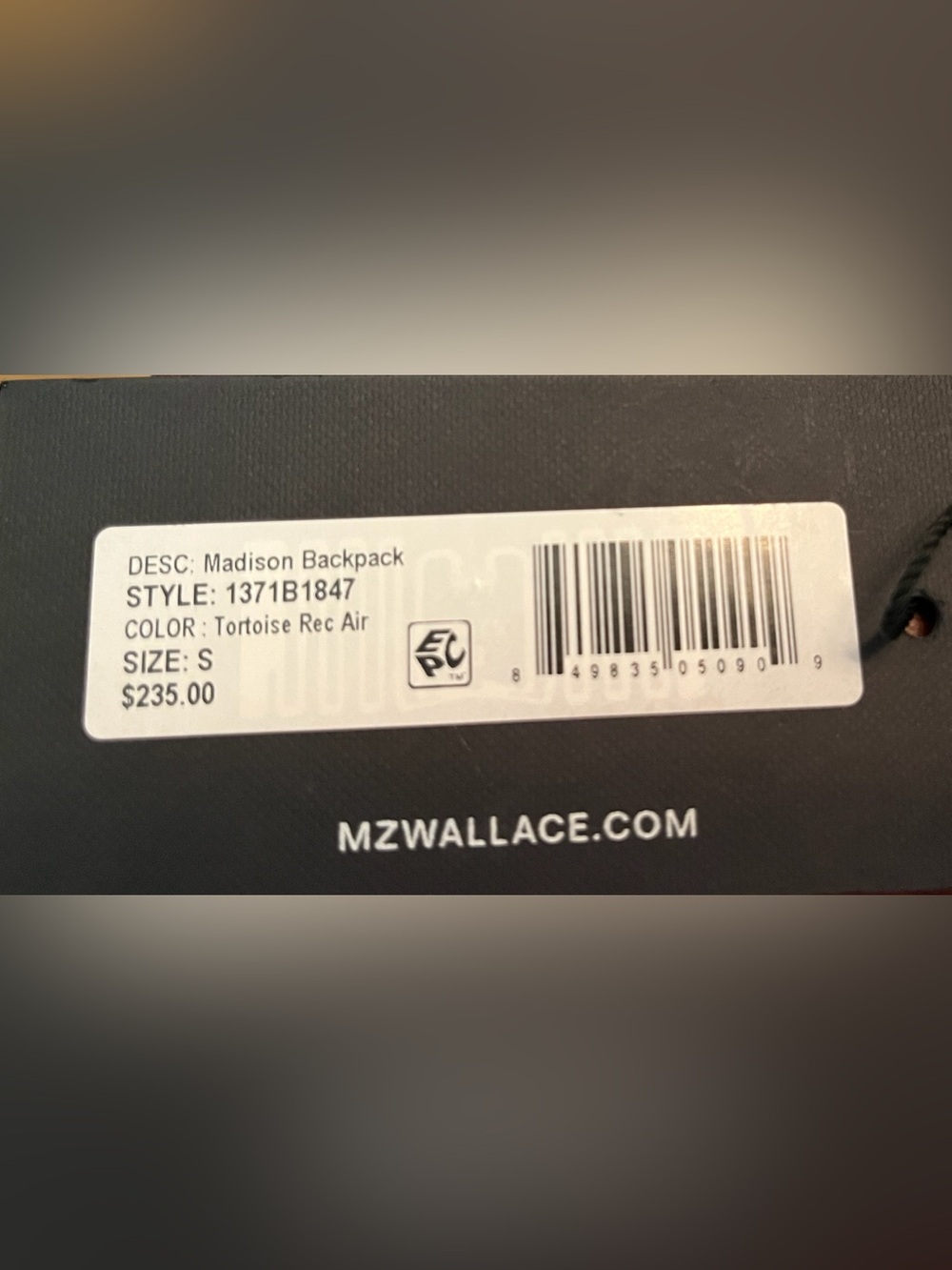 NWT MZ Wallace Small Madison Backpack Tortoise print with Black Patent Trim - Picture 5 of 5